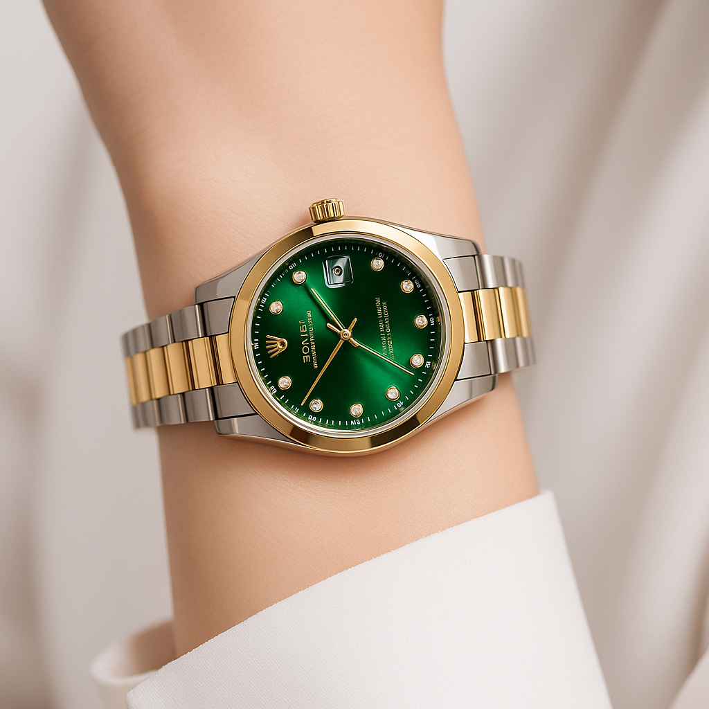 Rolex Ladies Two-Tone Oyster Perpetual – Green Dial