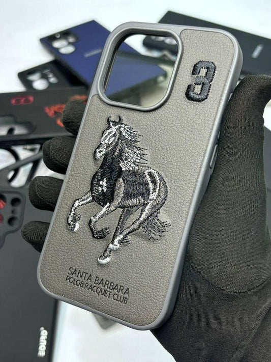Santa Barbara Polo Premium Leather Back Cover for iPhone 12 to iPhone 16 Pro Max